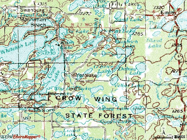 Zip code 56442 topographic map