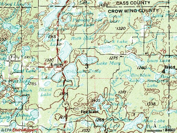 Zip code 56447 topographic map