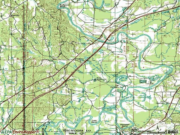 Zip code 35463 topographic map