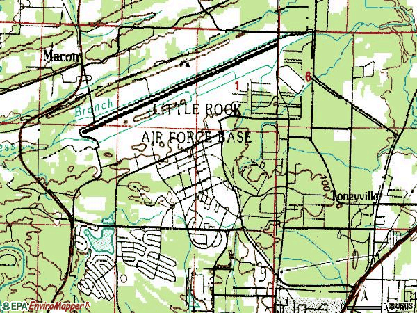 Zip code 72099 topographic map
