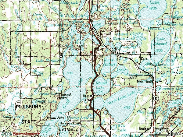 Zip code 56468 topographic map