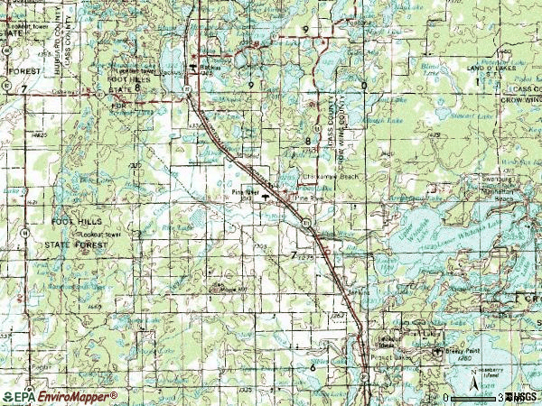 Zip code 56474 topographic map
