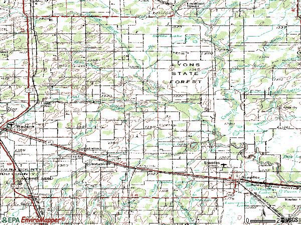 Zip code 56481 topographic map