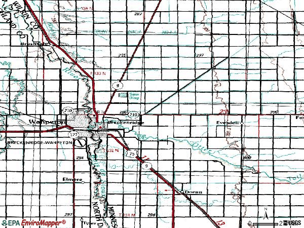 Zip code 56520 topographic map