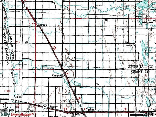 Zip code 56522 topographic map