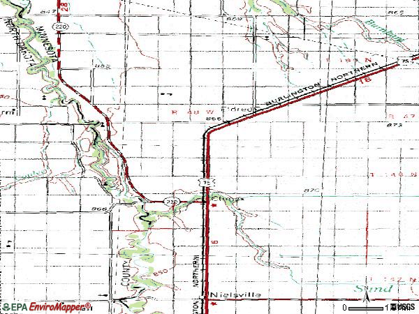 Zip code 56523 topographic map