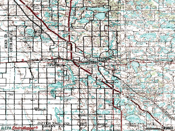 Zip code 56537 topographic map