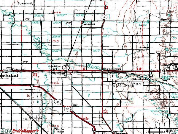 Zip code 56547 topographic map