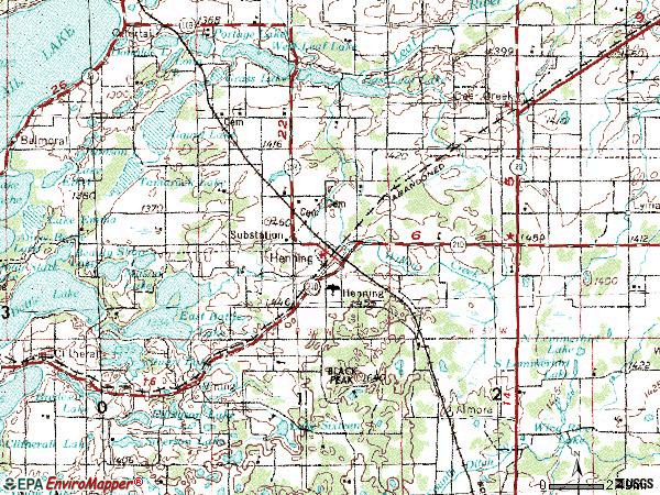 Zip code 56551 topographic map