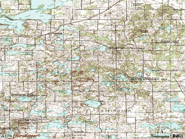Zip code 56588 topographic map