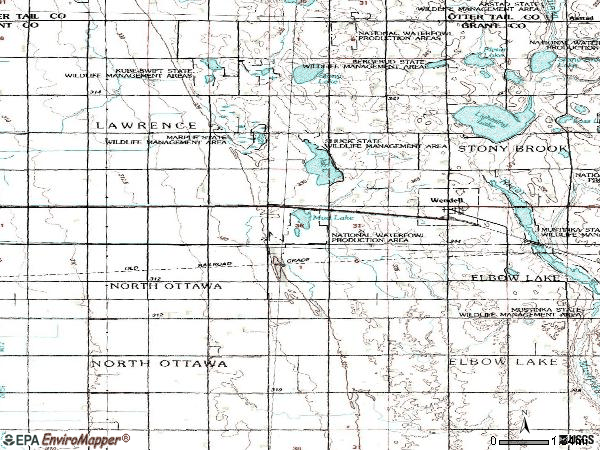 Zip code 56590 topographic map