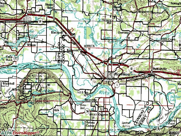 Zip code 72110 topographic map