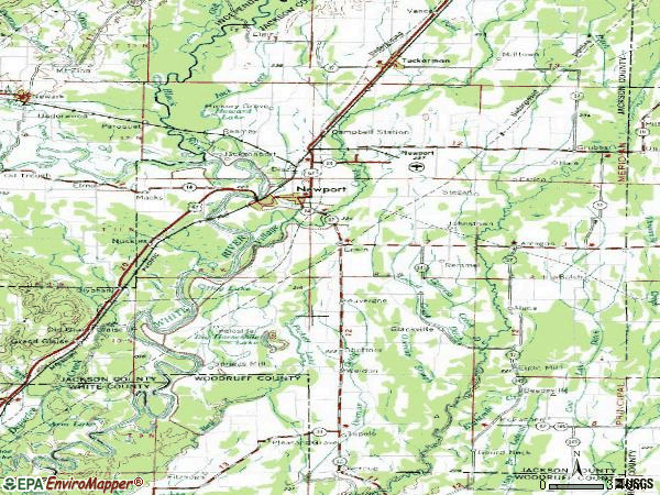 Zip code 72112 topographic map