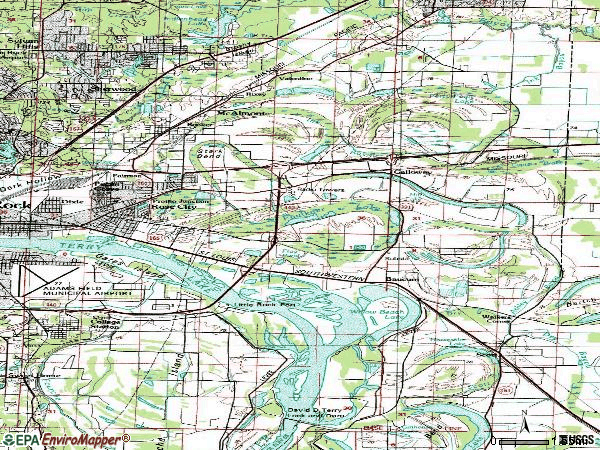 Zip code 72117 topographic map