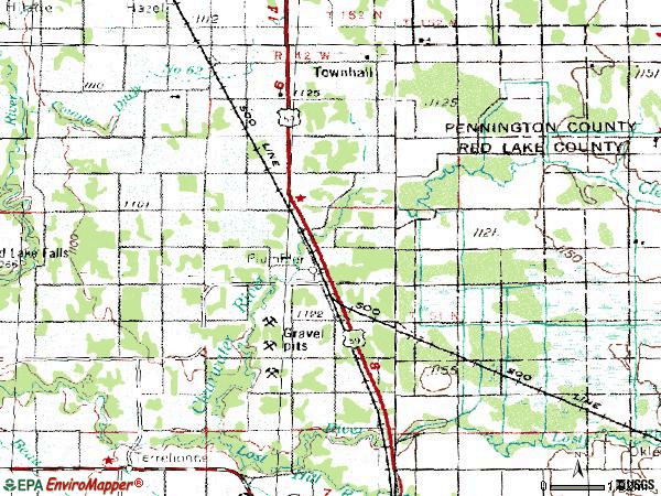 Zip code 56748 topographic map