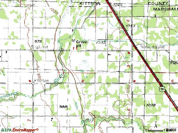 Zip code 56758 topographic map