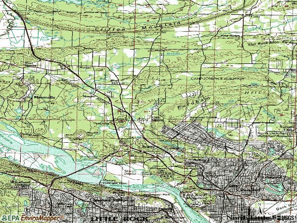 Zip code 72118 topographic map