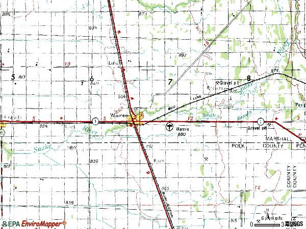 Zip code 56762 topographic map