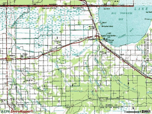 Zip code 56763 topographic map
