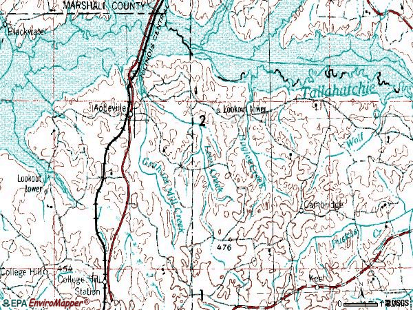 Zip code 38601 topographic map