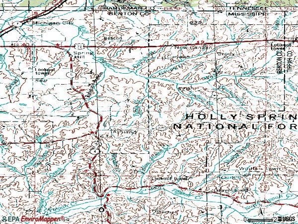 Zip code 38603 topographic map