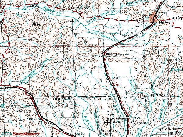 Zip code 38610 topographic map