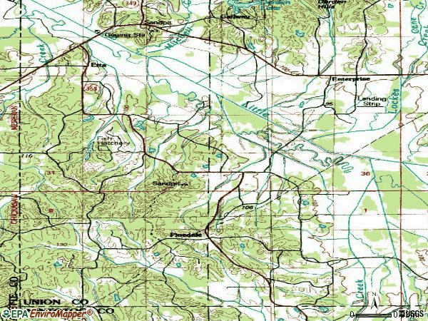 Zip code 38627 topographic map