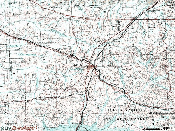 Zip code 38635 topographic map