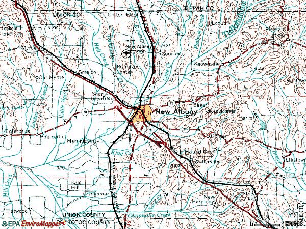 Zip code 38652 topographic map