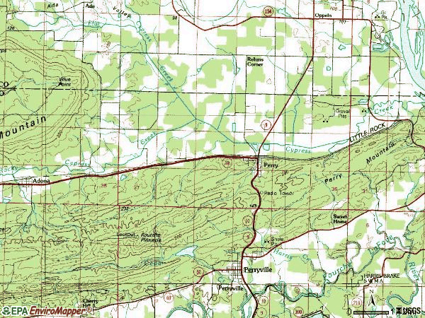 Zip code 72125 topographic map
