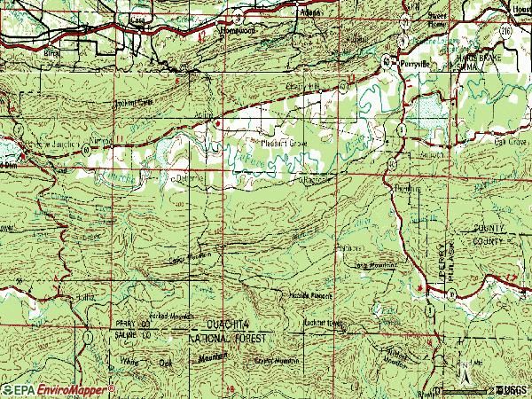 Zip code 72126 topographic map