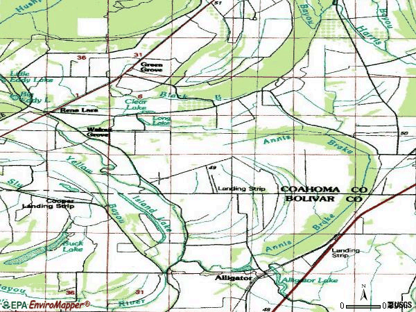 Zip code 38720 topographic map