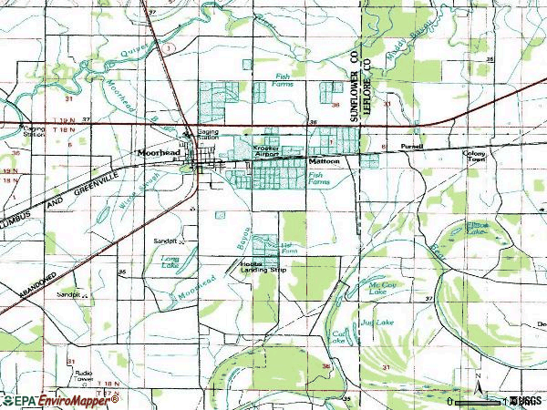 Zip code 38761 topographic map