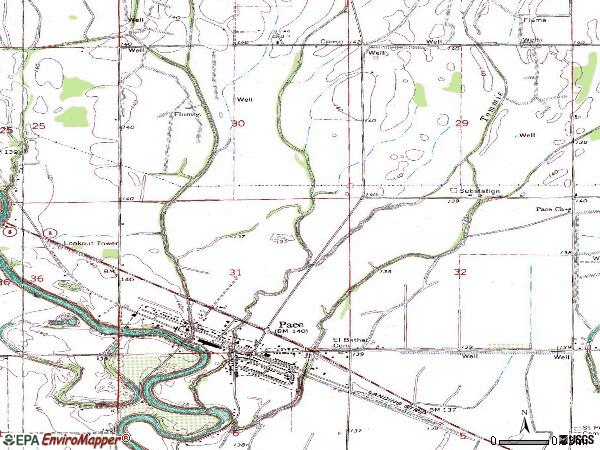 Zip code 38764 topographic map