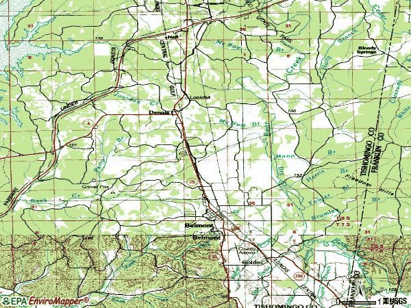 Zip code 38827 topographic map