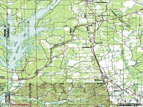 Zip code 38838 topographic map