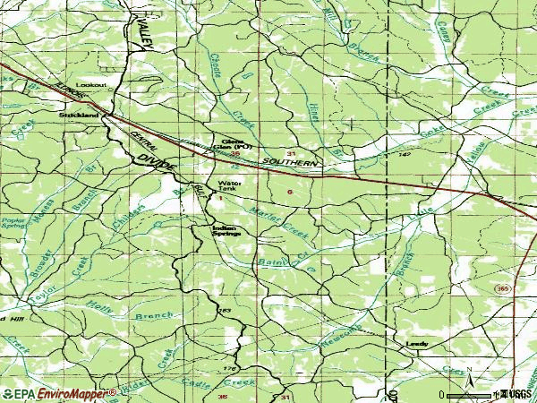Zip code 38846 topographic map