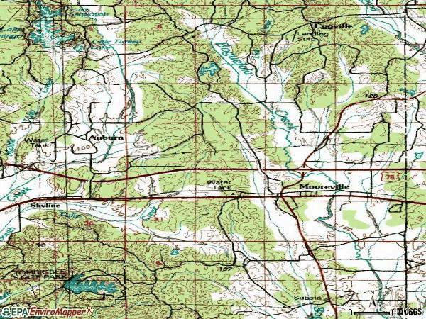 Zip code 38857 topographic map