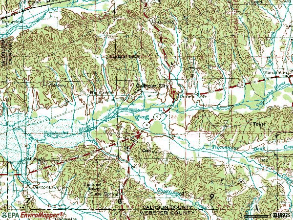 Zip code 38916 topographic map