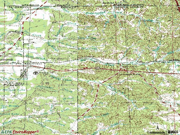 Zip code 38917 topographic map
