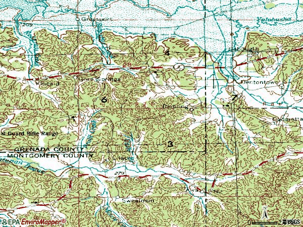 Zip code 38930 topographic map