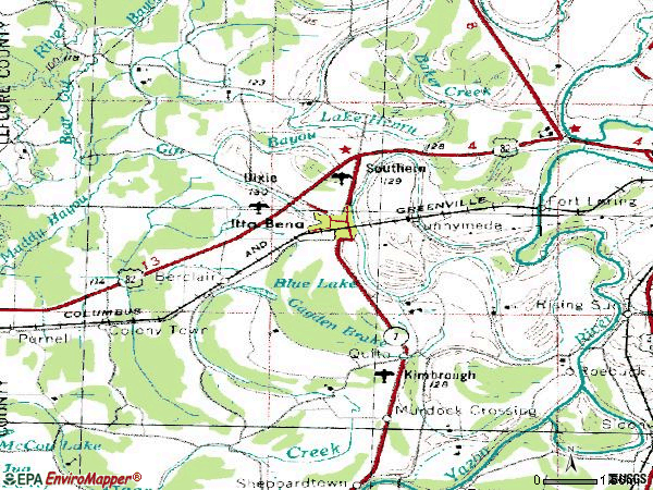 Zip code 38941 topographic map