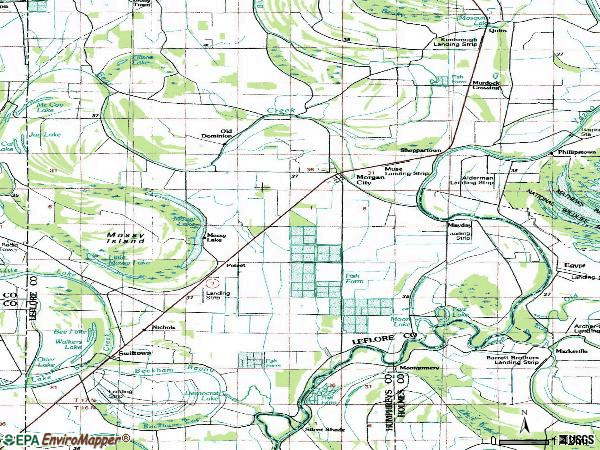 Zip code 38946 topographic map