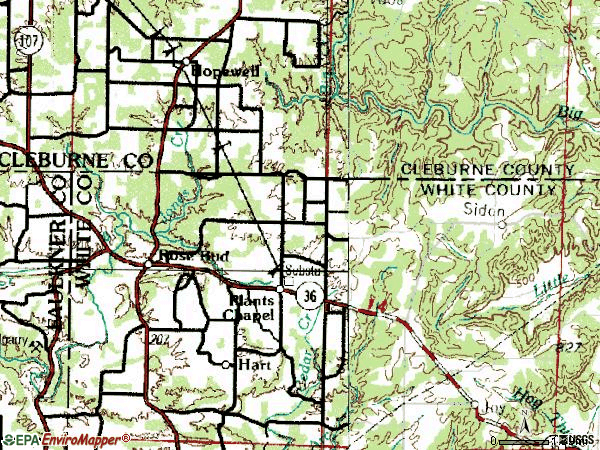 Zip code 72137 topographic map