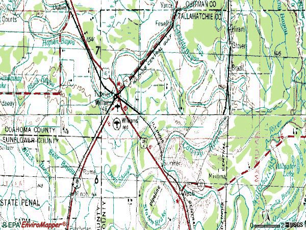 Zip code 38963 topographic map