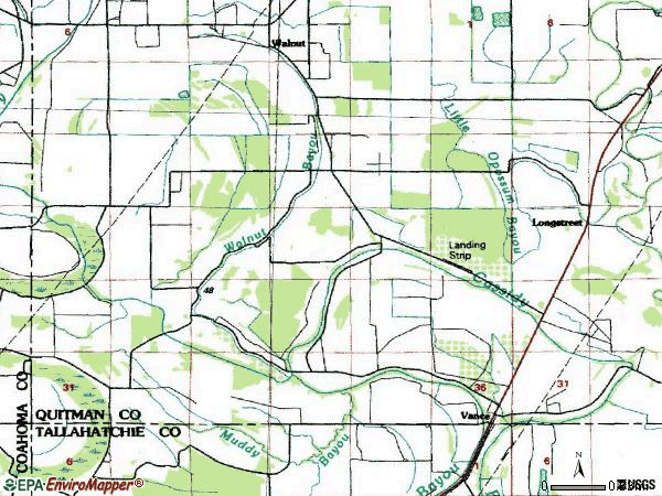 Zip code 38964 topographic map