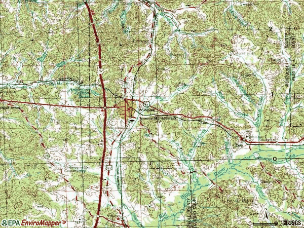 Zip code 38967 topographic map