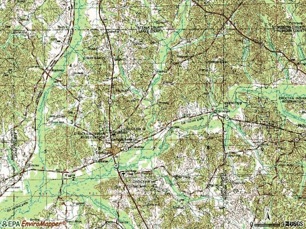 Zip code 39051 topographic map