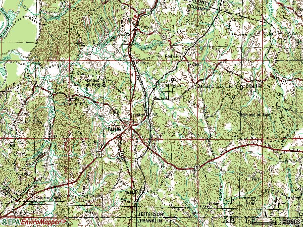 Zip code 39069 topographic map