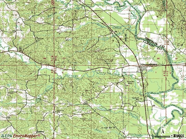 Zip code 39078 topographic map
